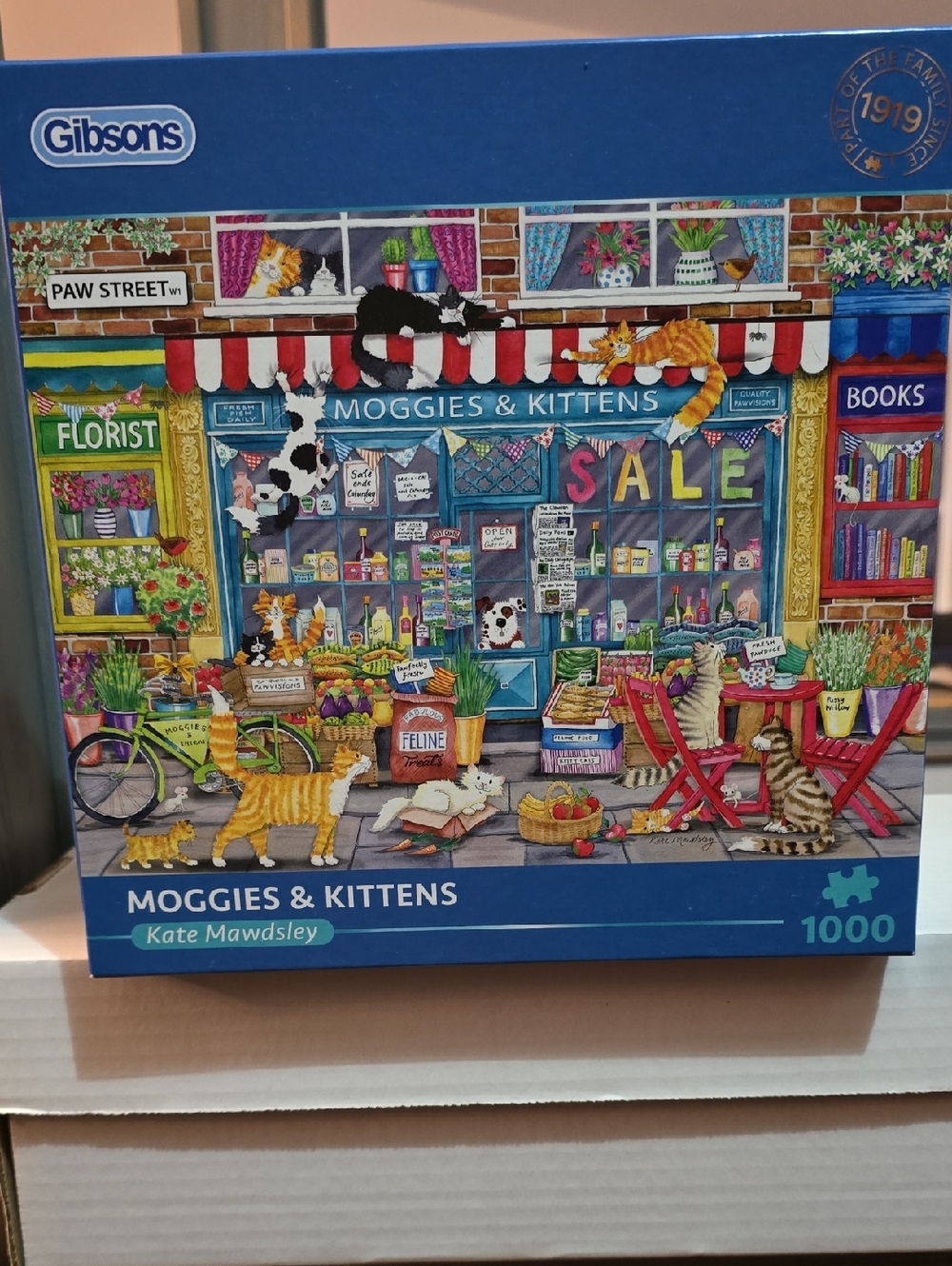 Gibsons "Moggies & Kittens" 1000-Piece Puzzle - Colorful Shopfront Art